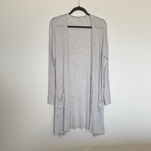 Maurices Light Gray Open Front Cardigan